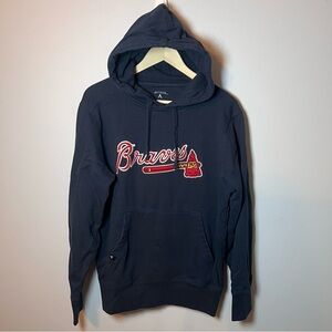 Atlanta Braves Women’s Hoodie size XL Antigua Navy Blue Embroidered Sweatshirt